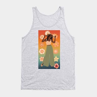 Flowers and Woman Tank Top